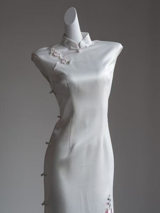 Satin-Embroidered Lotus Blossom
