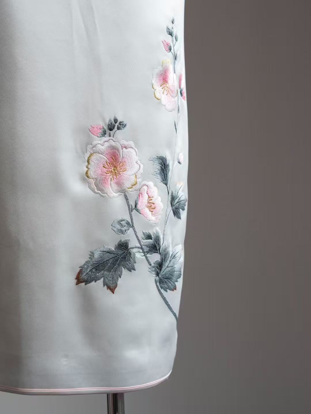 Satin-Embroidered Lotus Blossom