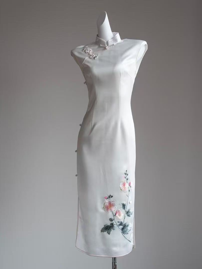 Satin-Embroidered Lotus Blossom