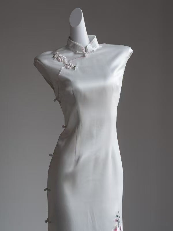 Satin-Embroidered Lotus Blossom